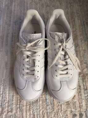 Adidas Women's White Gazelle Bold Platform Sneakers 'Triple White' 6